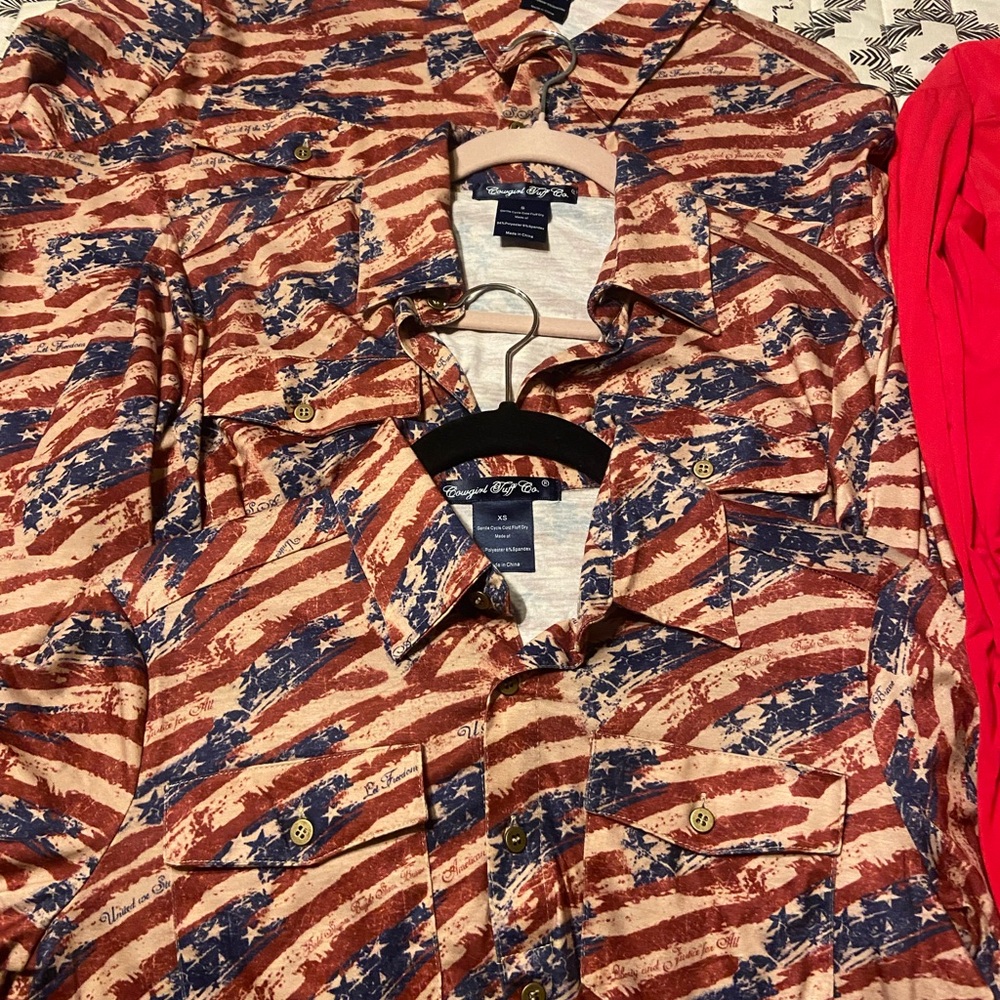 cowgirl tuff flag shirt